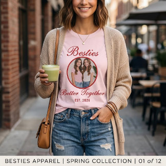 Personalized Besties Better Together Photo T-Shirt