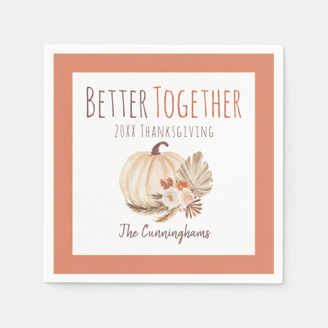 Personalized Better Together Thanksgiving Napkin (Front)