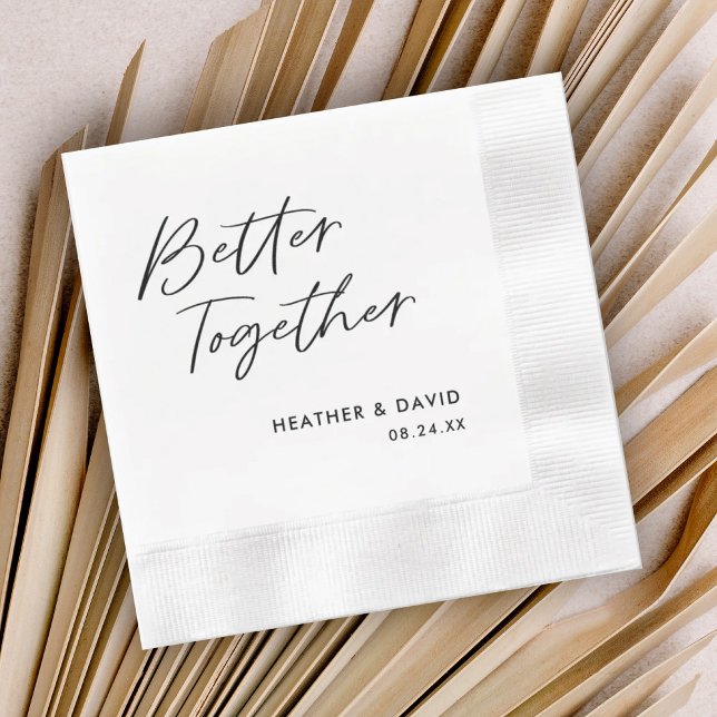 Personalized Better Together Wedding Napkins (Creator Uploaded)