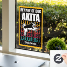 Personalized Beware of Dog Akita Warning