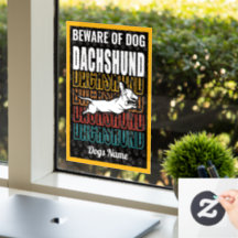 Personalized Beware of Dog Dachshund Warning