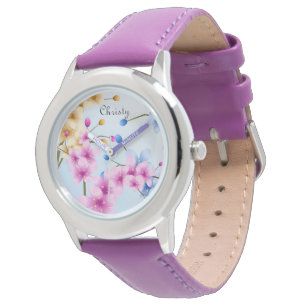 Personalized Bezel Stainless Steel Watch/Flowers Watch