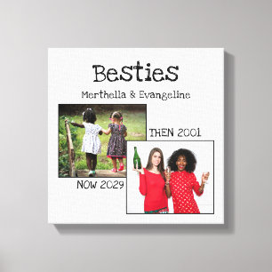 Personalized BFF 2 Photo Best Friends Forever Canvas Print