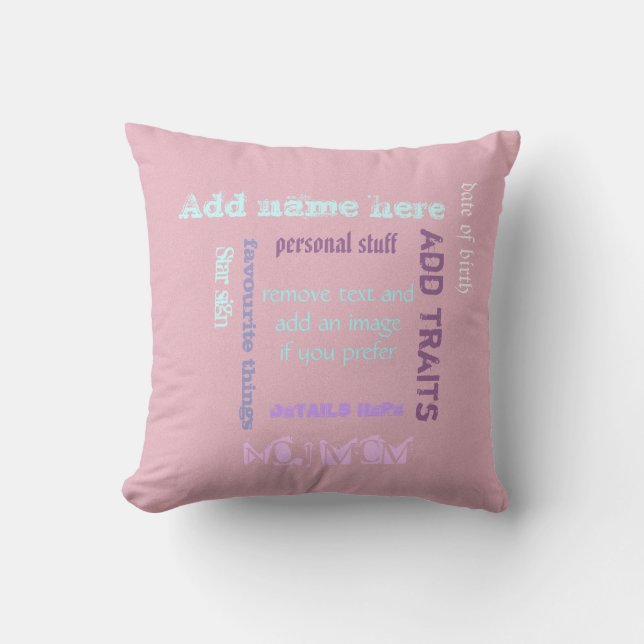 Personalized BFF best friends forever wordcloud Throw Pillow (Front)