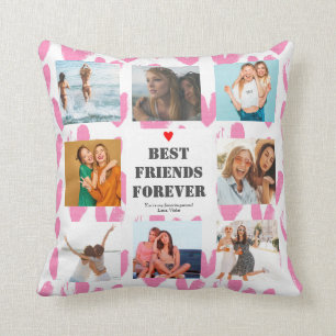 Personalized BFF Gift Best Friends photo collage Throw Pillow