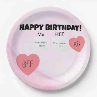 Personalized bff paper plate