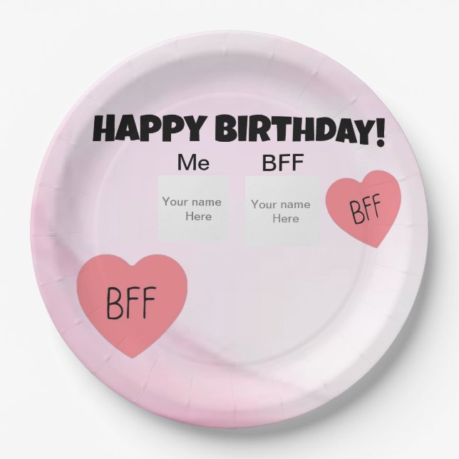 Personalized bff paper plate (Front)