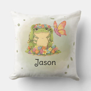 Personalized BG 1 Petal the Butterfly Throw Pillow