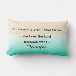 Personalized Bible Scripture jeremiah 29v11 Lumbar Pillow
