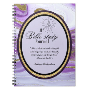Personalized Bible Study Add Name and Faith Verse Notebook
