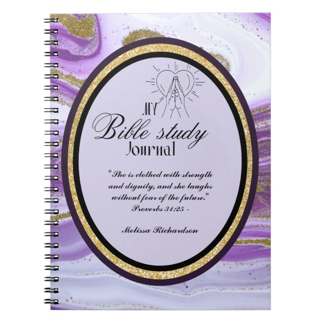 Personalized Bible Study Add Name and Faith Verse  Notebook (Front)