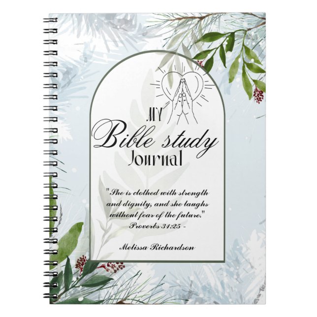 Personalized Bible Study Add Name and Faith Verse Notebook (Front)