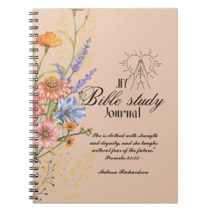 Personalized Bible Study Add Name and Faith Verse  Notebook