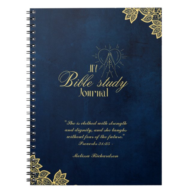 Personalized Bible Study Add Name and Faith Verse  Notebook (Front)