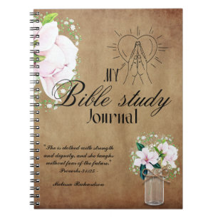 Personalized Bible Study Add Name and Faith Verse Notebook