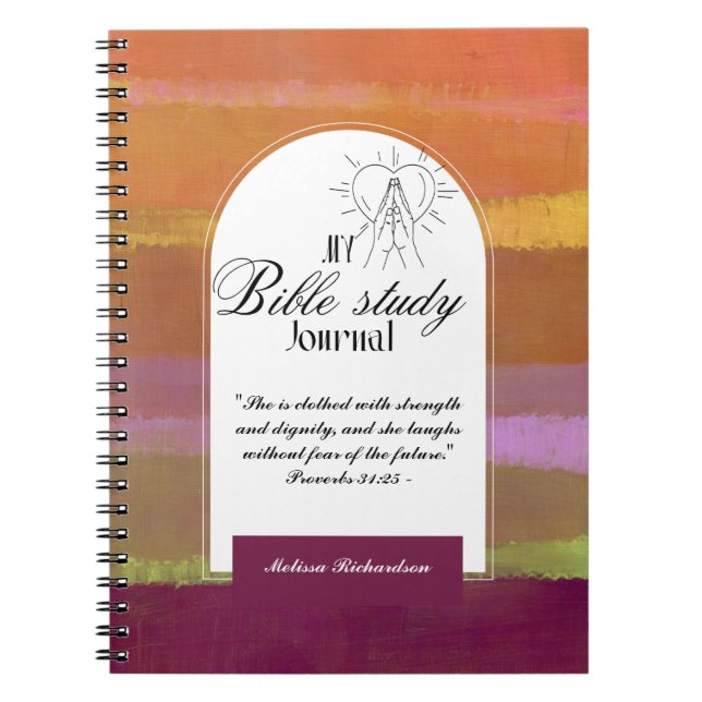 Personalized Bible Study Add Name and Faith Verse  Notebook (Front)
