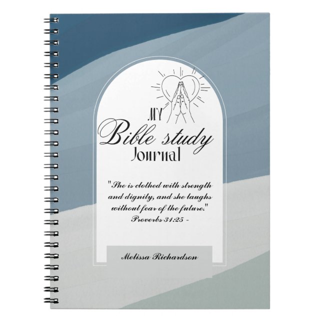 Personalized Bible Study Add Name and Faith Verse  Notebook (Front)