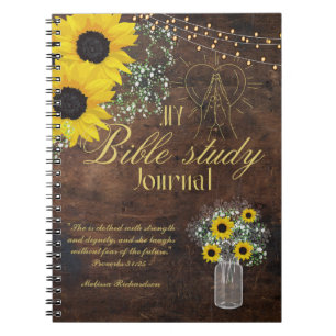 Personalized Bible Study Add Name and Faith Verse Notebook