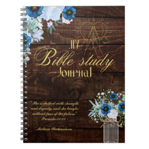 Personalized Bible Study Add Name and Faith Verse Notebook