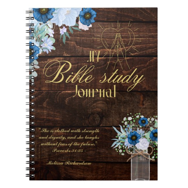 Personalized Bible Study Add Name and Faith Verse  Notebook (Front)