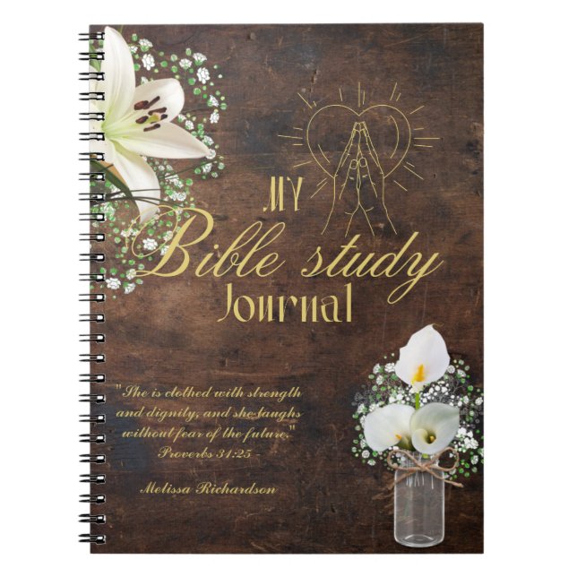 Personalized Bible Study Add Name and Faith Verse  Notebook (Front)