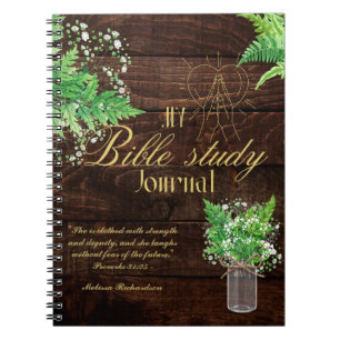 Personalized Bible Study Add Name and Faith Verse Notebook