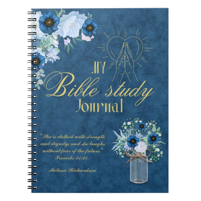 Personalized Bible Study Add Name and Faith Verse  Notebook (Front)