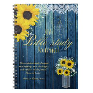 Personalized Bible Study Add Name and Faith Verse Notebook