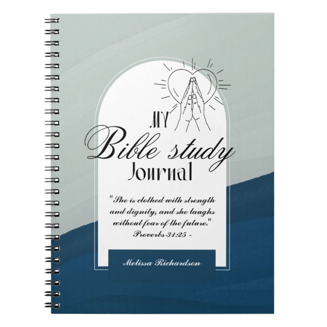 Personalized Bible Study Add Name and Faith Verse  Notebook (Front)