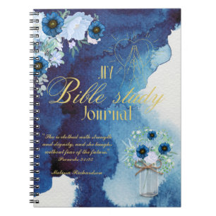 Personalized Bible Study Add Name and Faith Verse Notebook
