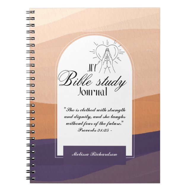 Personalized Bible Study Add Name and Faith Verse  Notebook (Front)