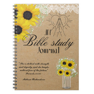 Personalized Bible Study Add Name and Faith Verse Notebook
