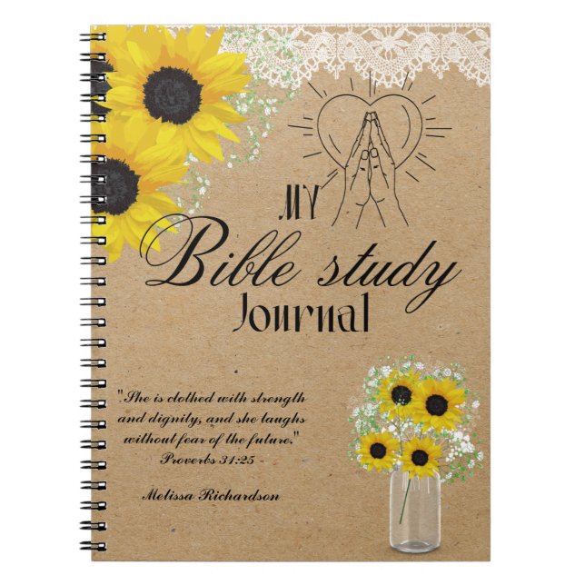 Personalized Bible Study Add Name and Faith Verse  Notebook (Front)