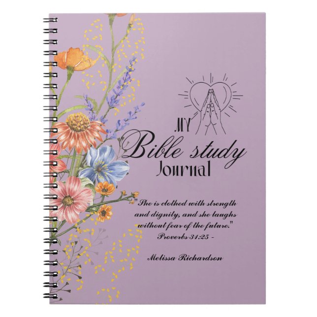 Personalized Bible Study Add Name and Faith Verse  Notebook (Front)