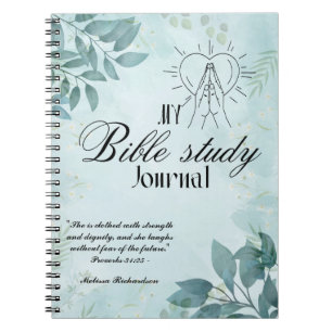 Personalized Bible Study Add Name and Faith Verse Notebook