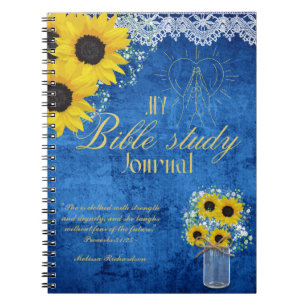 Personalized Bible Study Add Name and Faith Verse Notebook