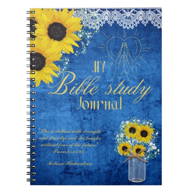 Personalized Bible Study Add Name and Faith Verse  Notebook (Front)