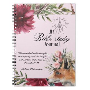 Personalized Bible Study Add Name and Faith Verse Notebook