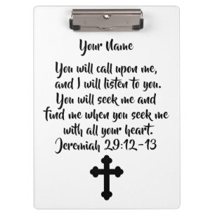 Personalized Bible Verse And Cross Clipboard