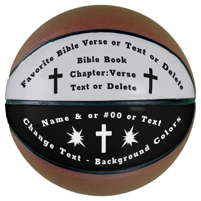 Personalized Bible Verse Basketball Ball Your TEXT (Front)