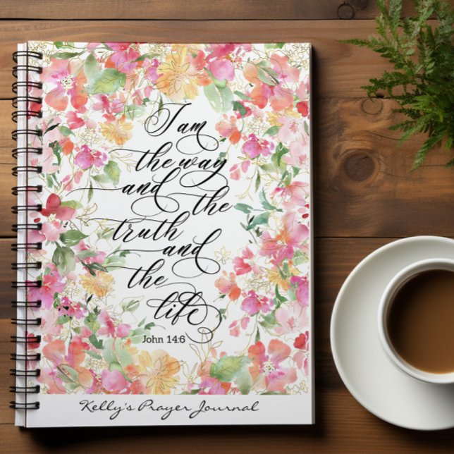 Personalized Bible Verse Floral Prayer Journal (Creator Uploaded)