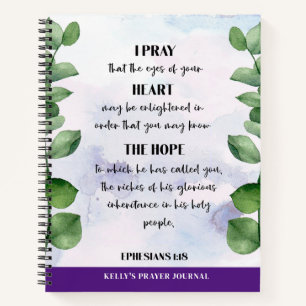 Personalized Bible Verse Greenery Prayer Journal