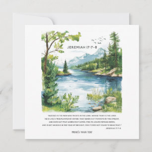 Personalized  Bible Verse Landscape Print  Holiday Card