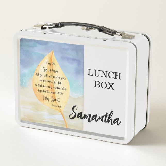 Personalized Bible Verse Metal Lunch Box (Back)