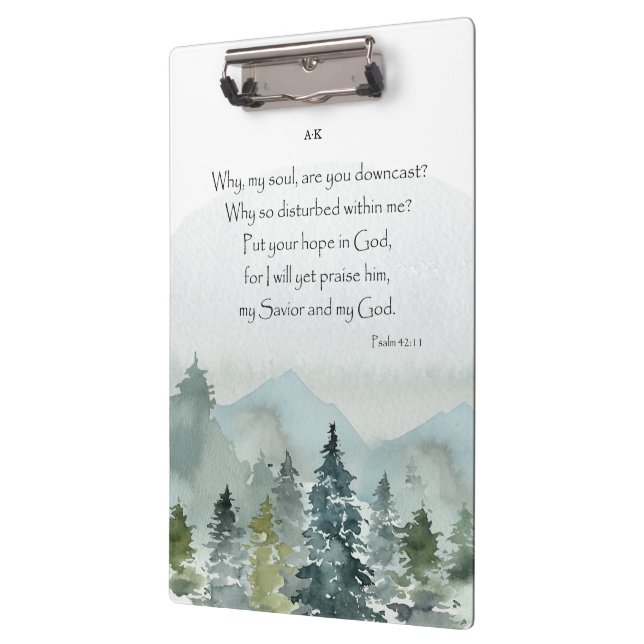 Personalized Bible Verse Mountains  Clipboard (Left)