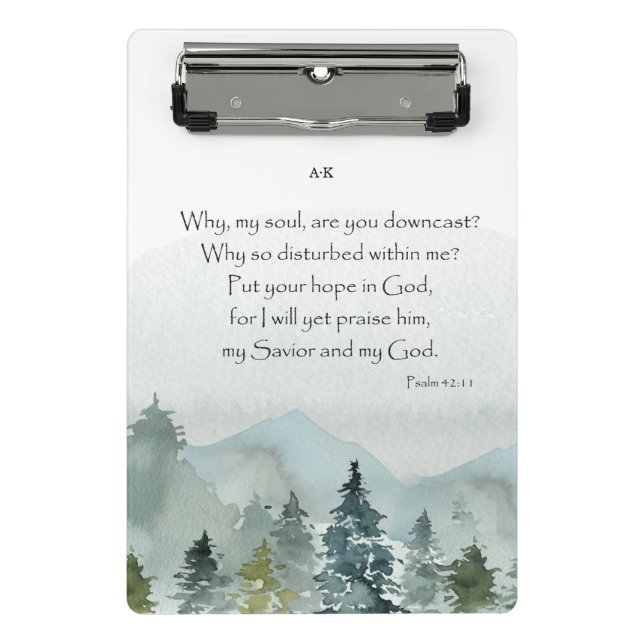 Personalized Bible Verse Mountains  Mini Clipboard (Front)