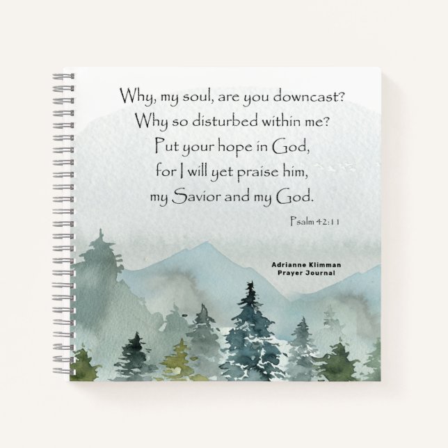 Personalized Bible Verse Mountains Prayer Journal (Front)