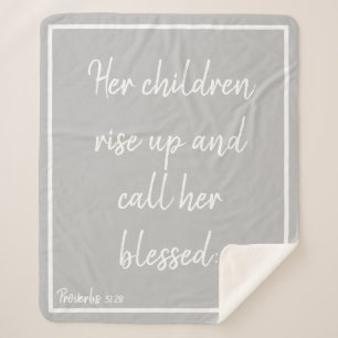 "Personalized Bible Verse Sherpa Blanket - Her Chi
