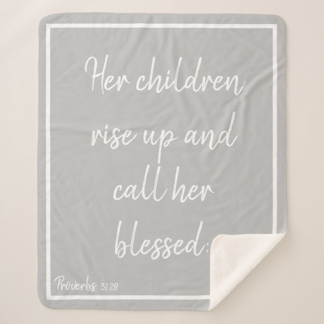 "Personalized Bible Verse Sherpa Blanket - Her Chi (Front)