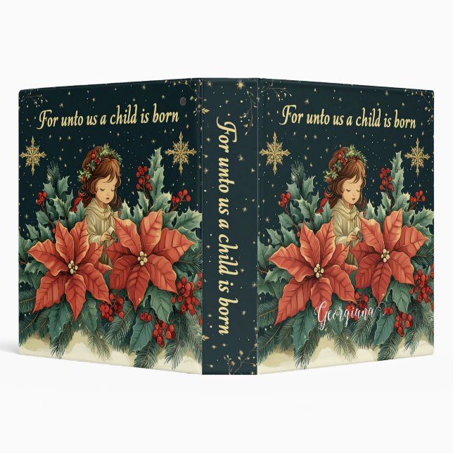 Personalized Biblical Nativity Child & Verse Binder (Background)
